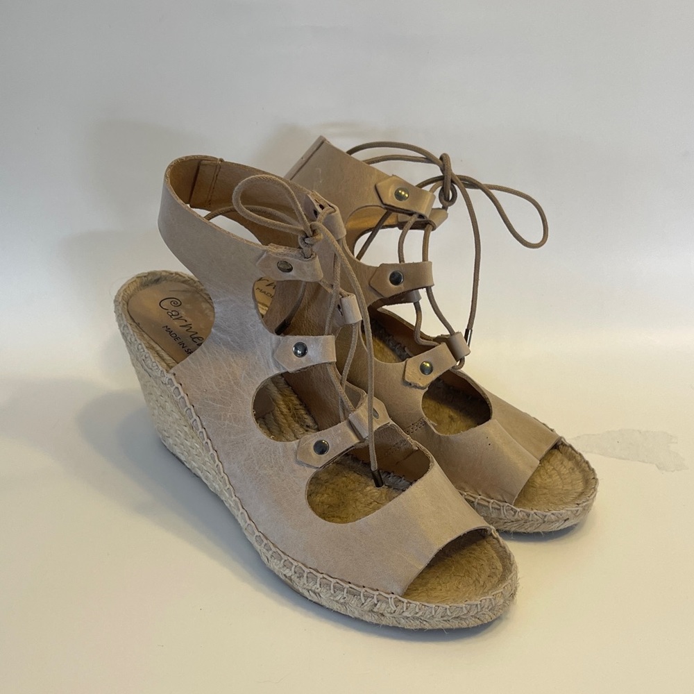 Carmen Saiz Espadrille Wedge Lace Up Sandal